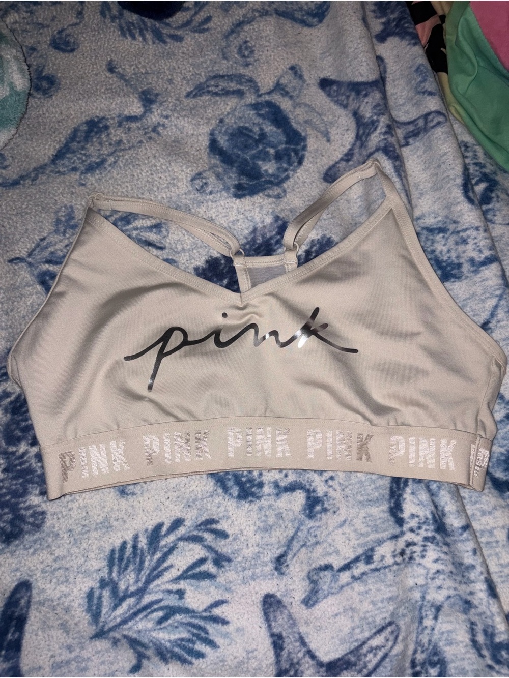 (L) pink sports bra